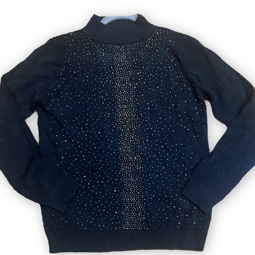 Women’s Black Rhinestone Sweater